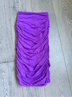 Exotica ExoticAthletica Purple Body Contouring Mesh Ruched Midi Skirt